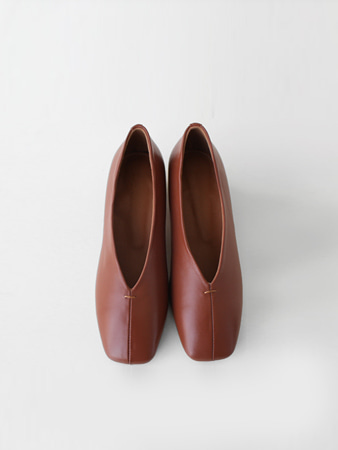 stitch leahter middle heels (3color) 리얼레더