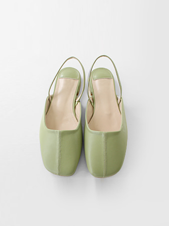 square toe slingback shoes (4color)