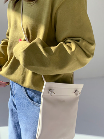 milky leather square bag (3color) 리얼레더100