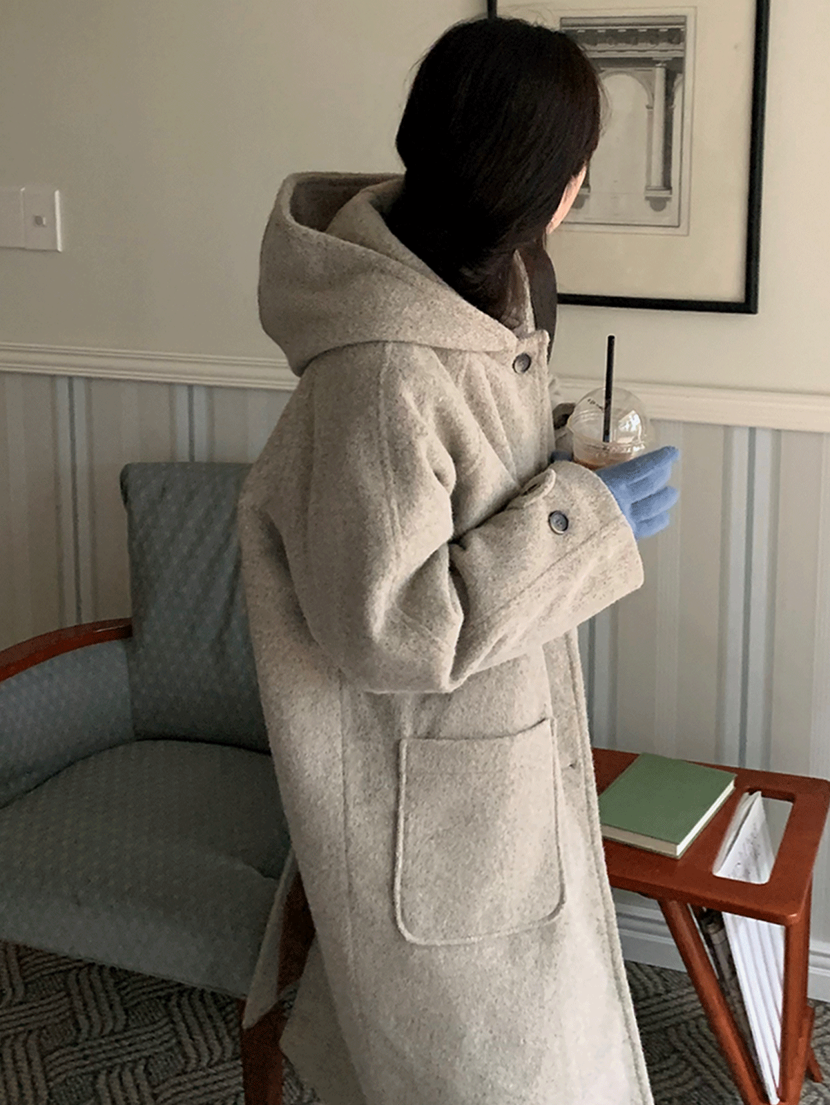 hairy hood coat (2colors) 3온스안감