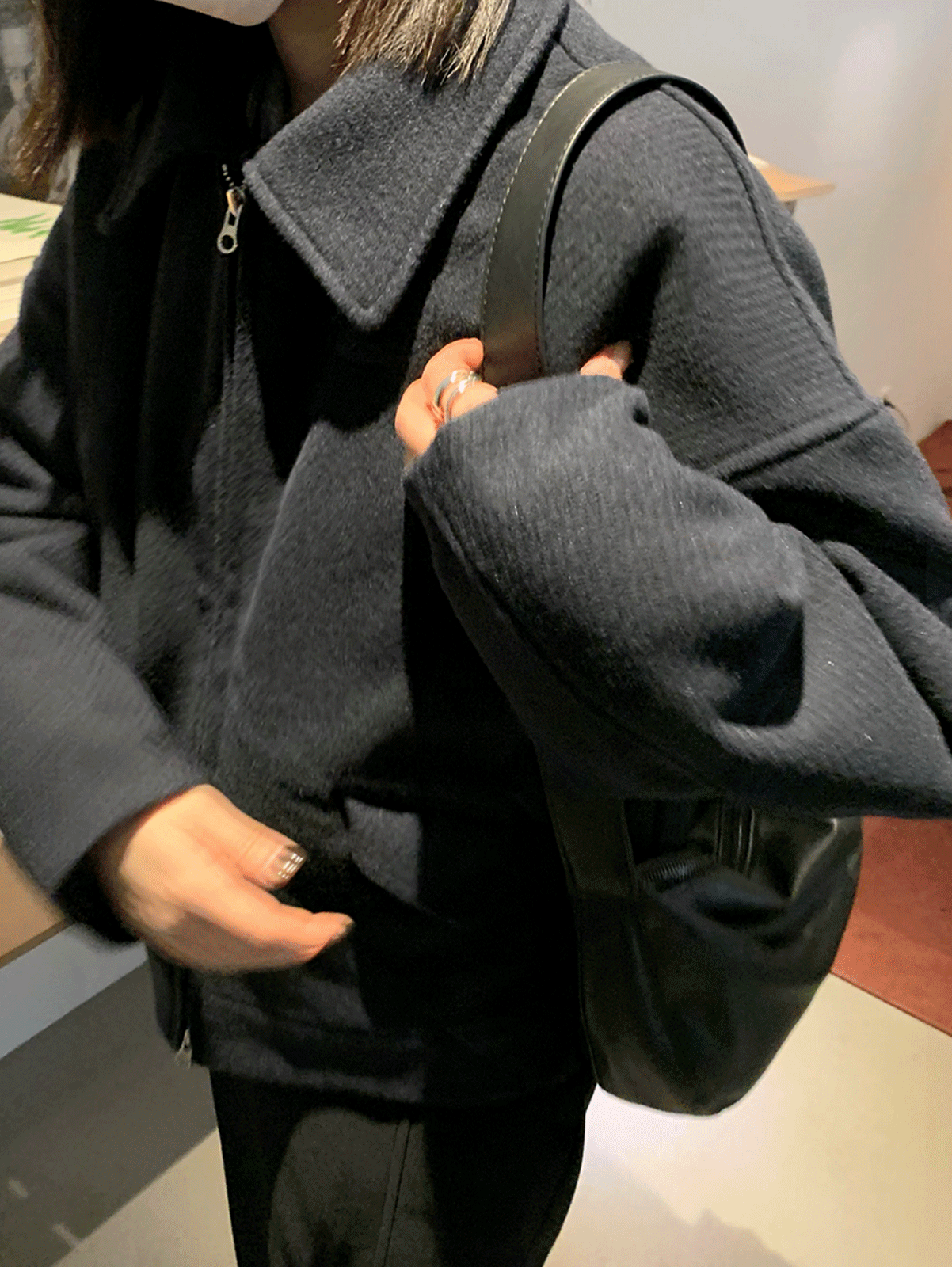 grain wool short jacket (2colors)