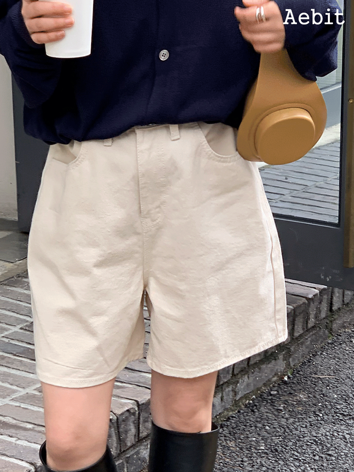 자체제작 4 button shorts (light beige) 추천!