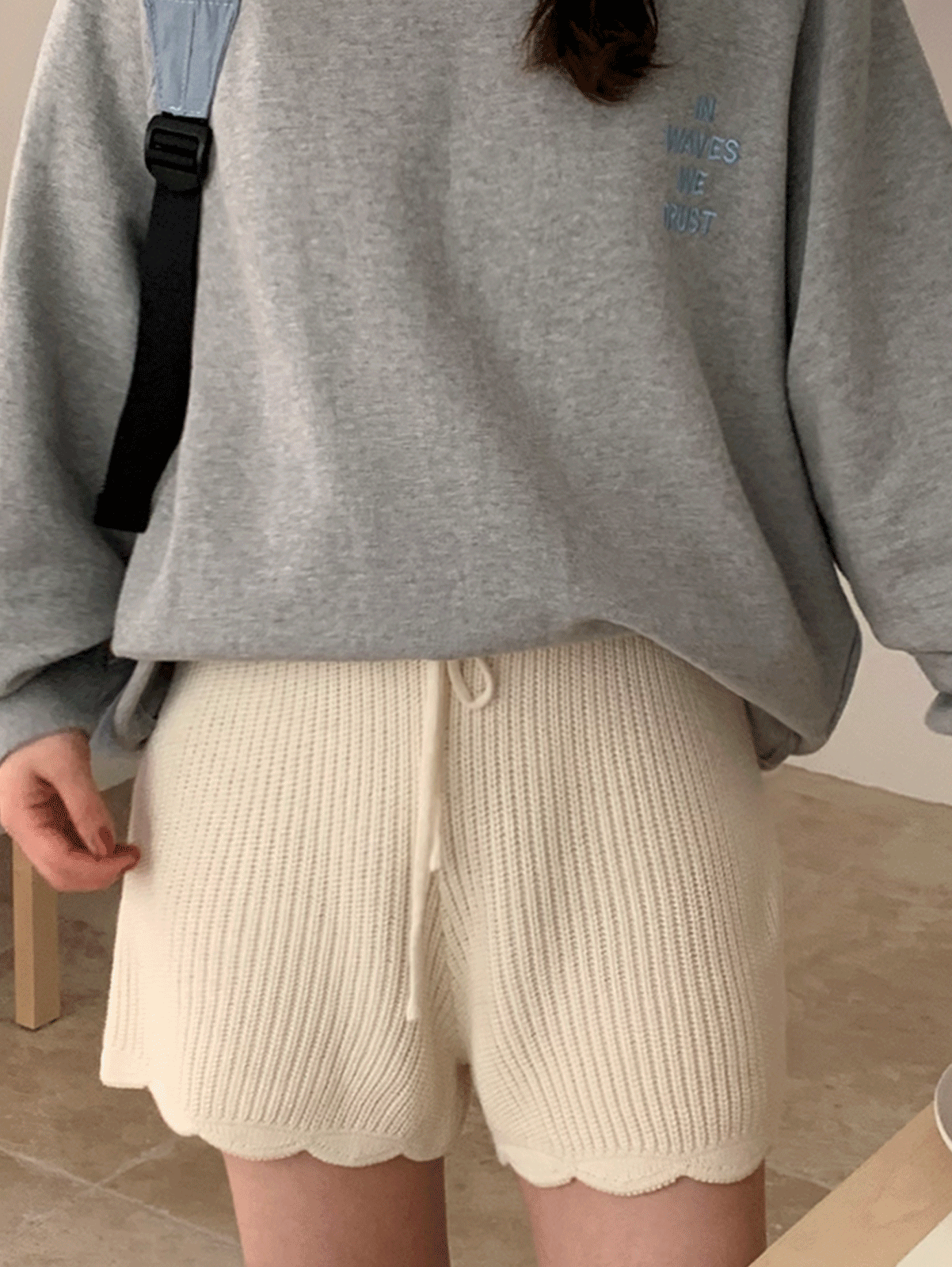 salt wave knit shorts (3colors)