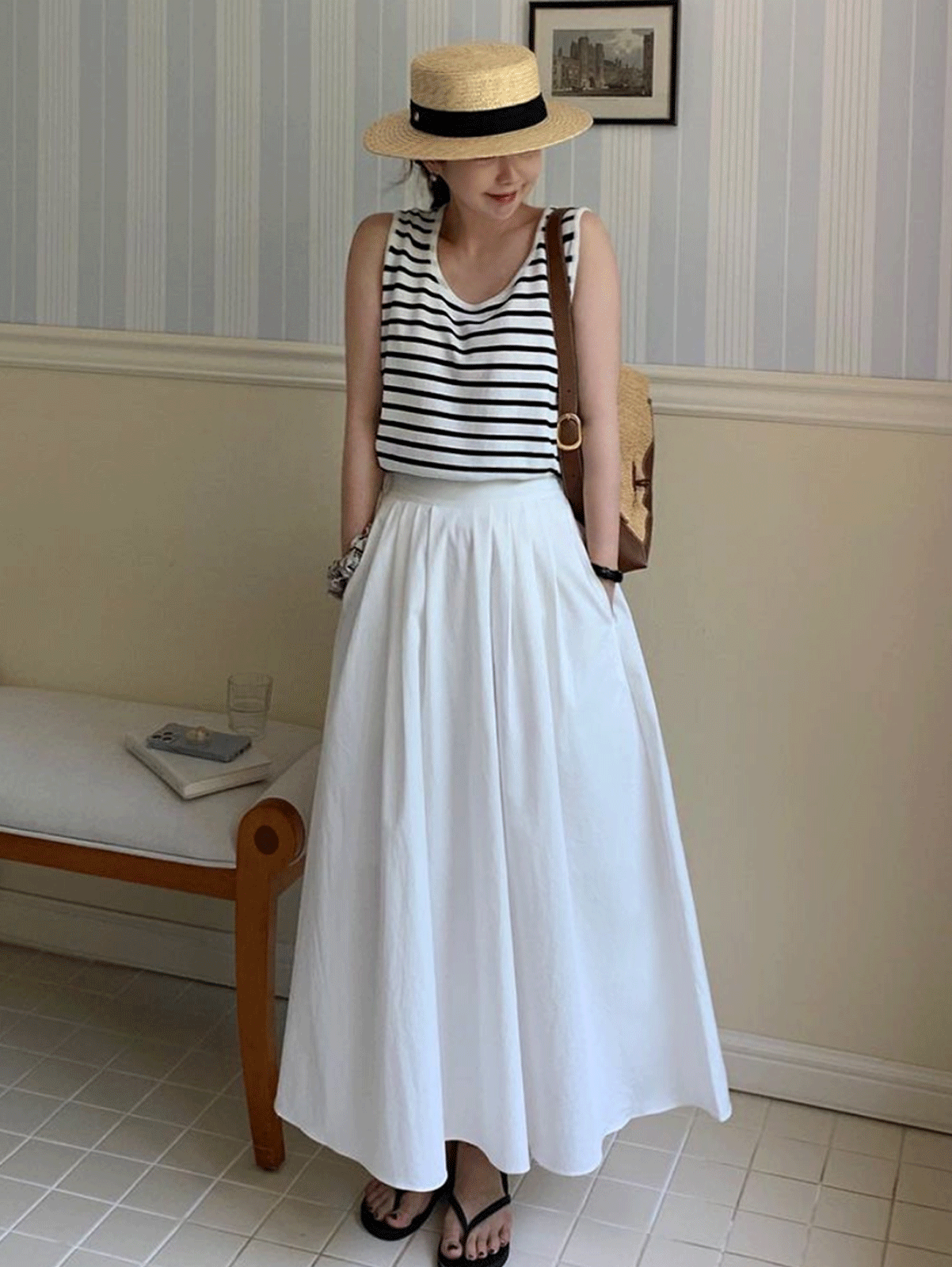 mone pintuck skirt (2color)
