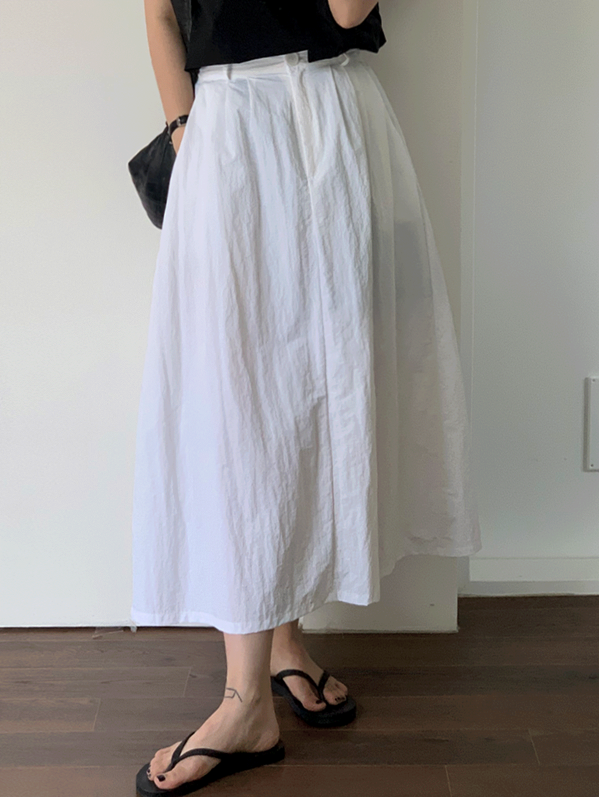 need banding nylon skirt (2color) 바스락소재!