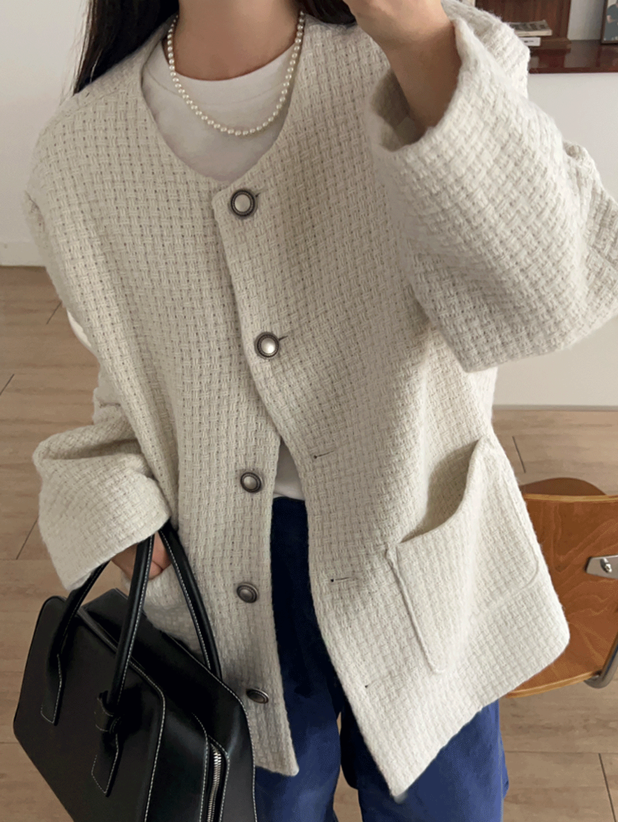 delmon wool tweed jacket (2color) 울35