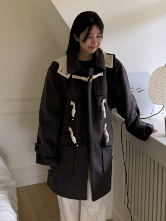 casual hood duffle middle coat (2colors) 울10