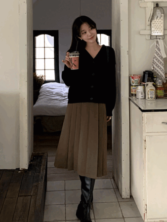 souffle pleats skirt (2color) 브라운S 당일발송