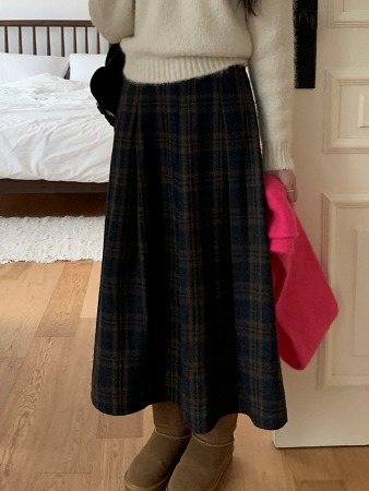 bex check wool skirt (2color)