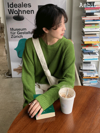 자체제작 point raglan knit (green)