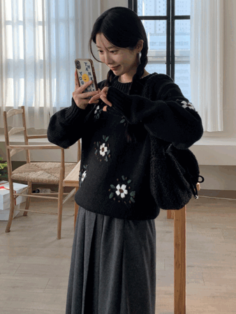 groot flower wool knit (1color) 울30