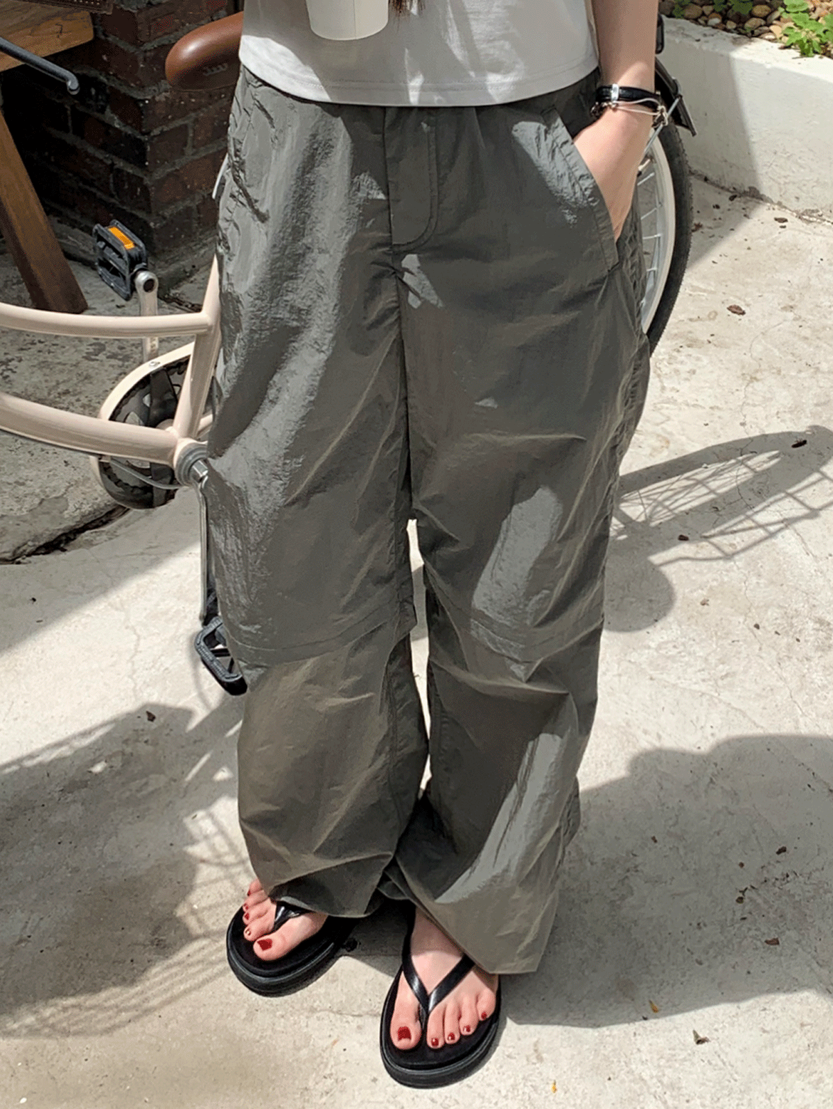 pandora shirring pants (3color) 카키, 그레이 당일발송
