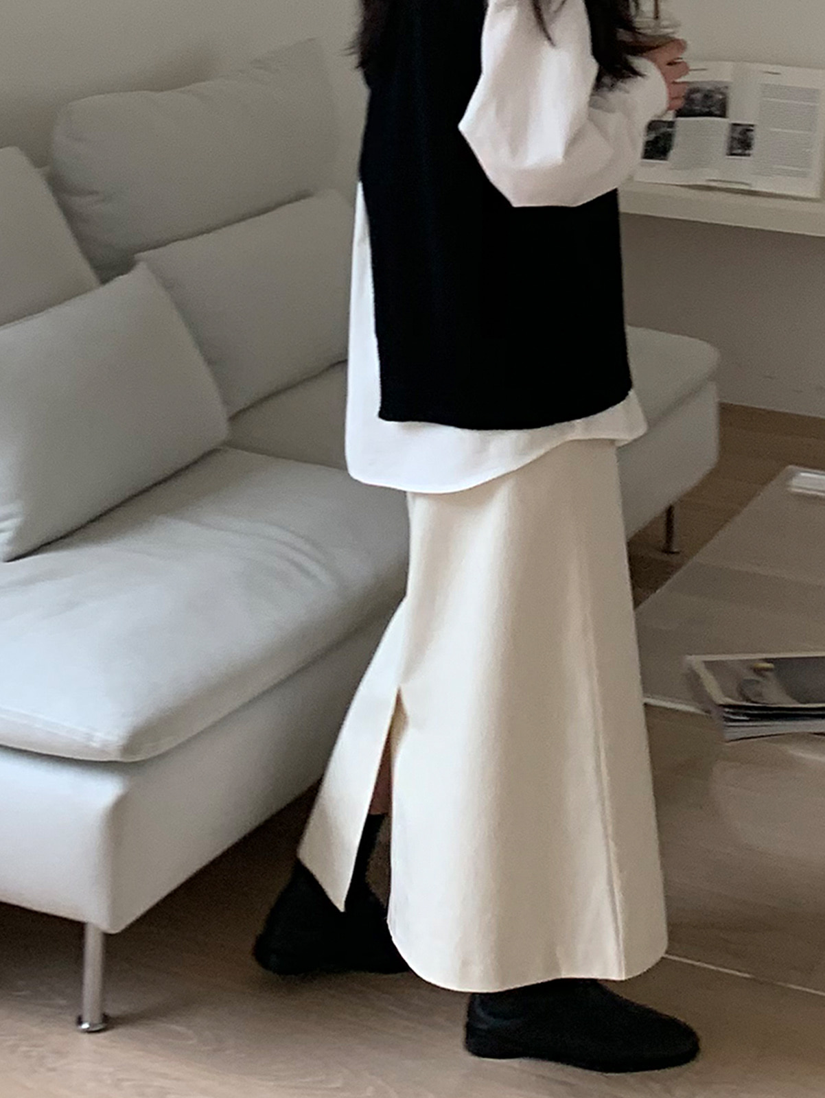 [1천장판매] decent maxi cotton skirt (3color) 핏굿