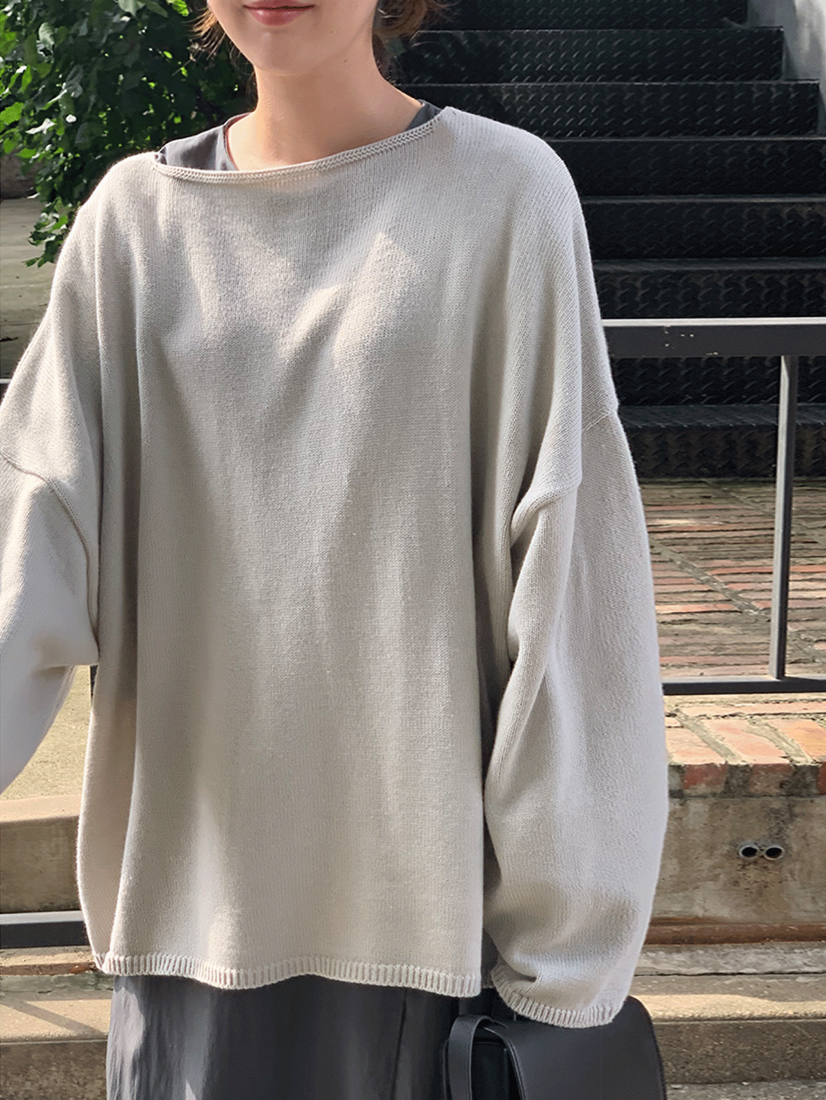 loose boat neck knit (3colors)