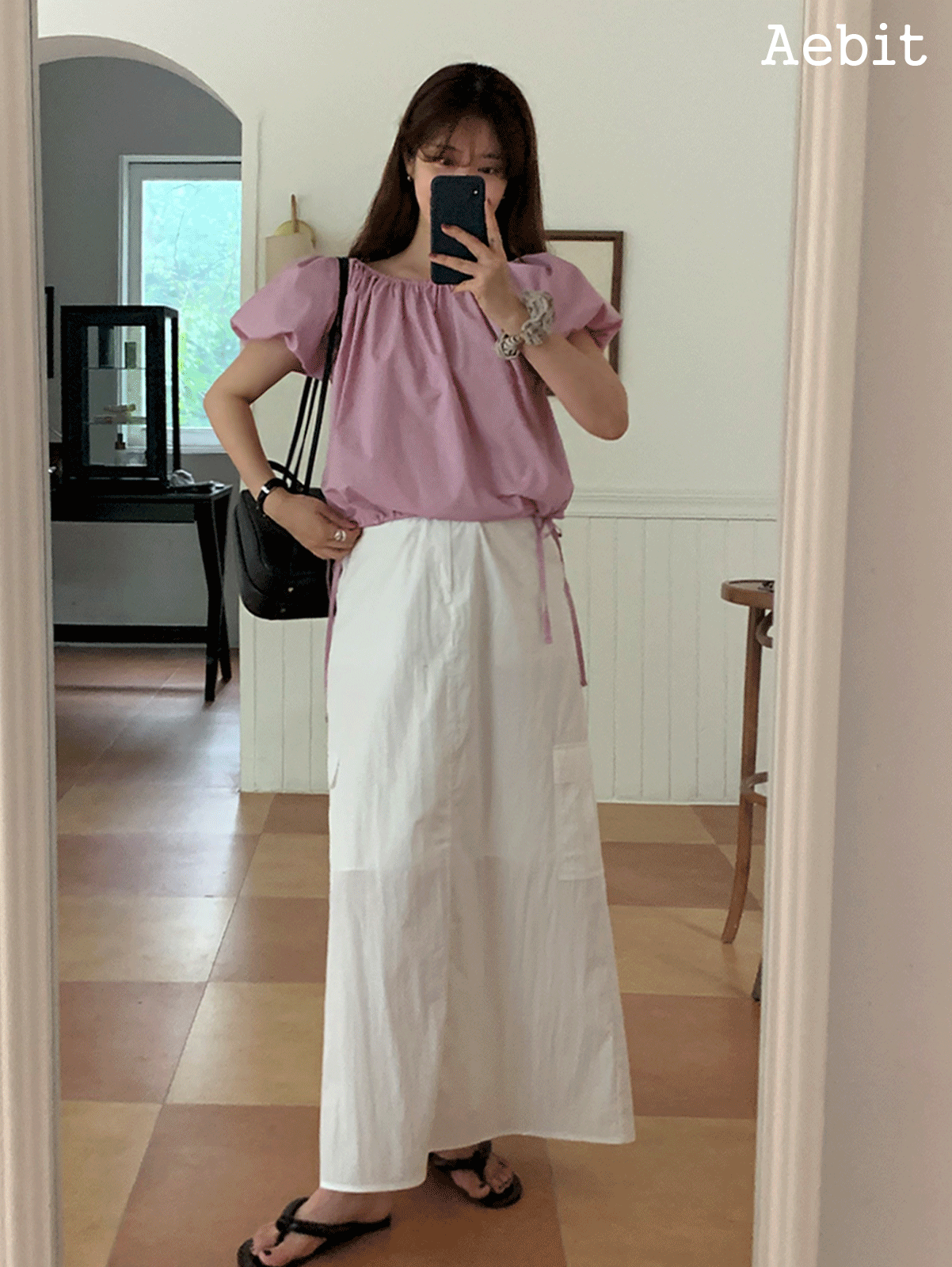 자체제작 erica cargo long skirt (2color)