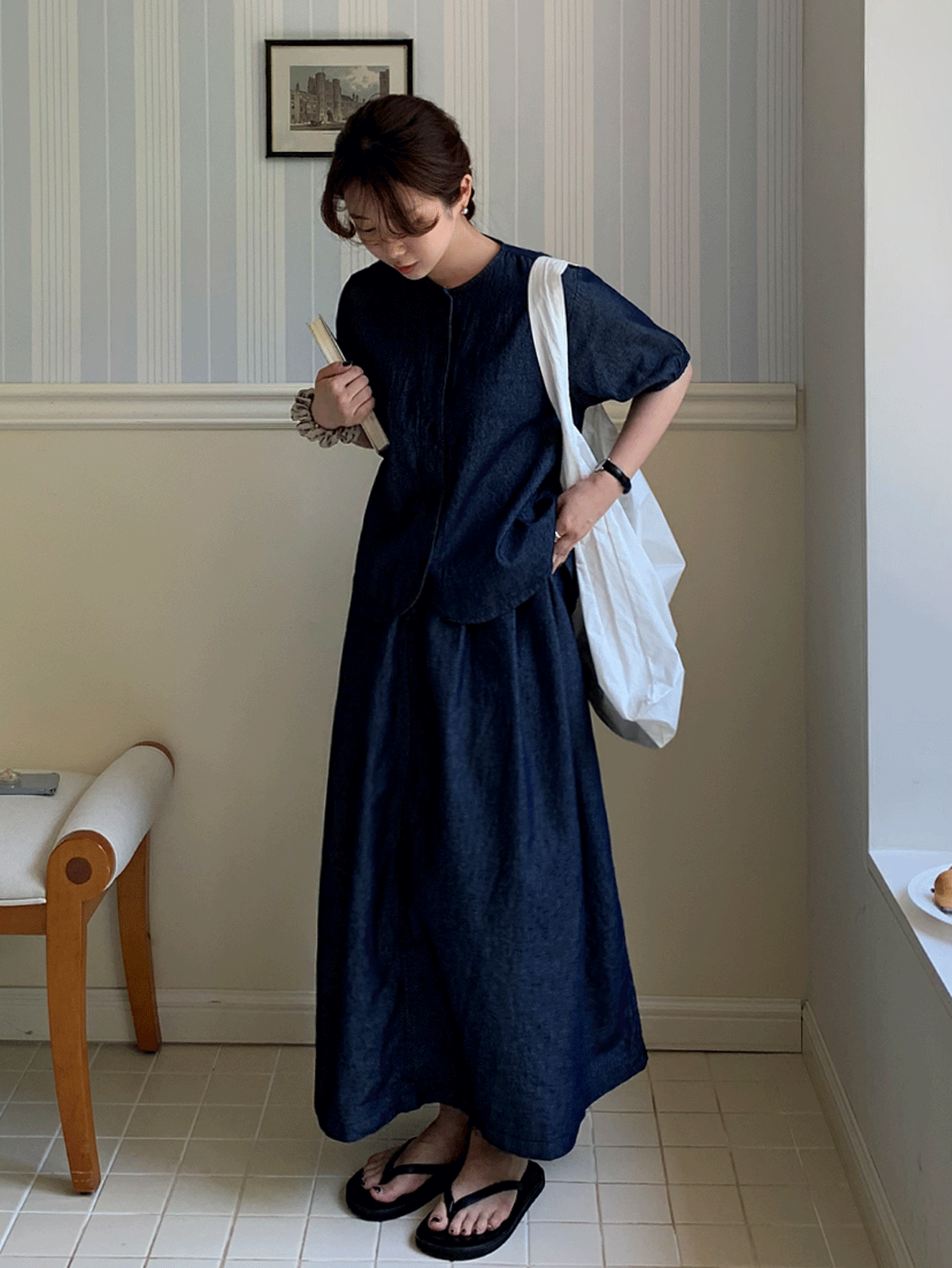 oliver flare banding skirt (3color)