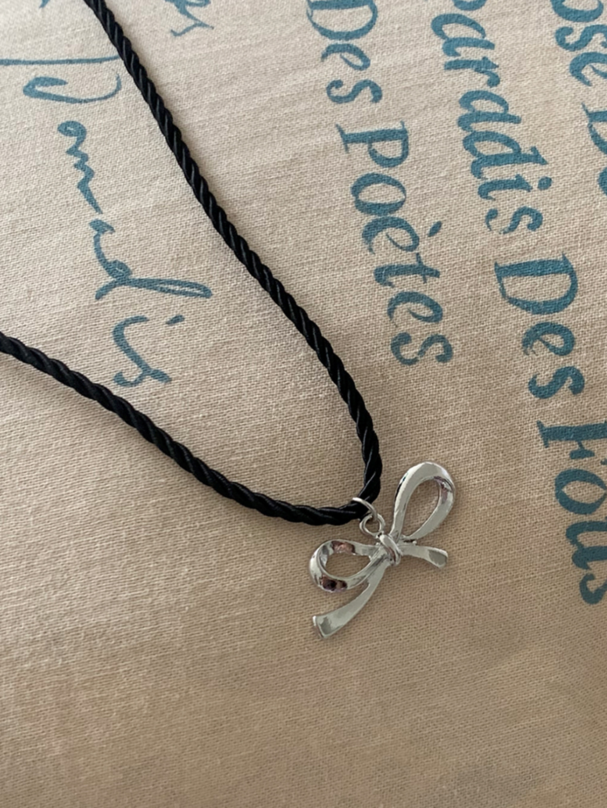 point ribbon necklace (1color)