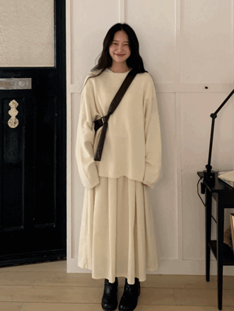 loose boat neck knit (ivory) 추천! 순차발송