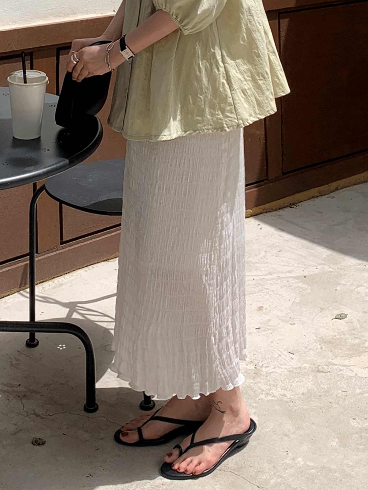euro wrinkle skirt (2color)
