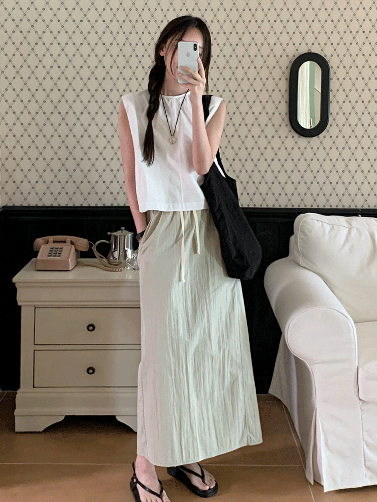 rachel long skirt (mint)