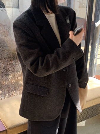 rough wool jacket (2colors) 울50