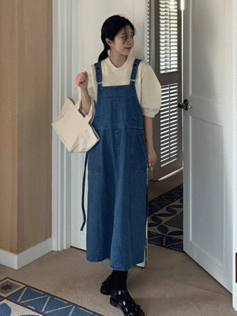 oat denim overall skirt (1color) 추천!