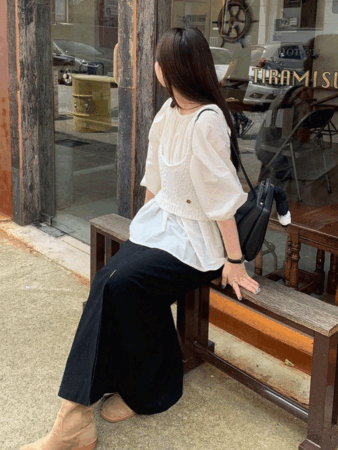 bunt slit long skirt (2color)