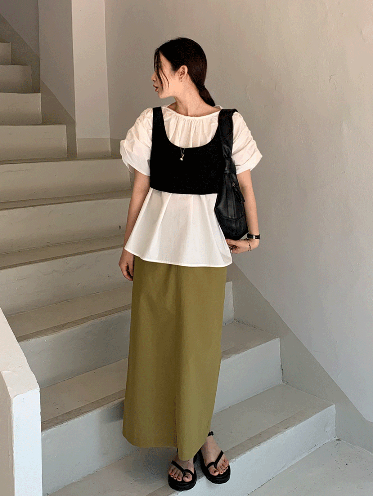 sand h cotton skirt (1color) 당일발송